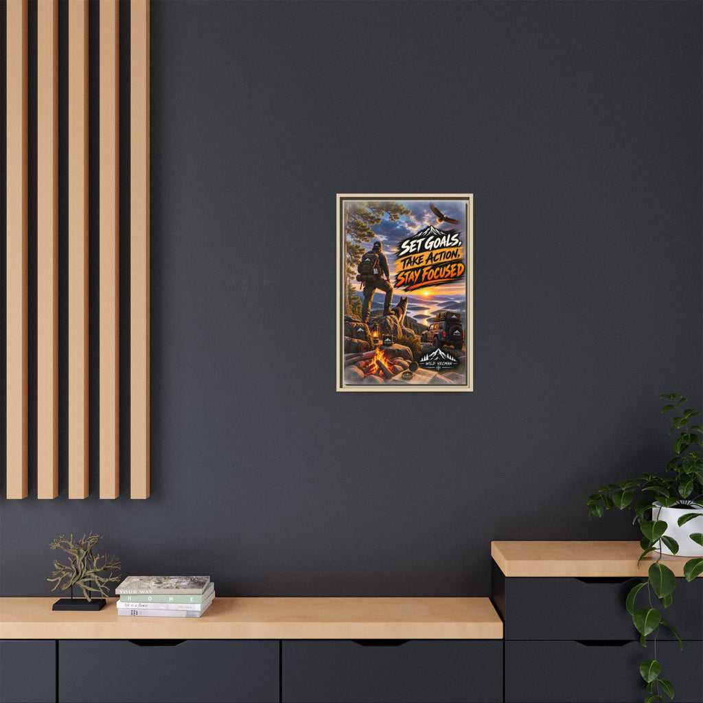 Motivational Adventure Canvas — “Set Goals, Take Action, Stay Focused”