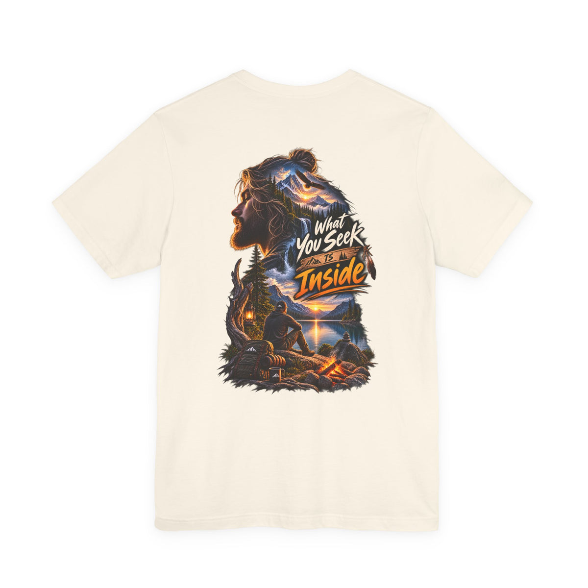 Adventure Graphic Tee — "What You Seek Is Inside" Campfire Design