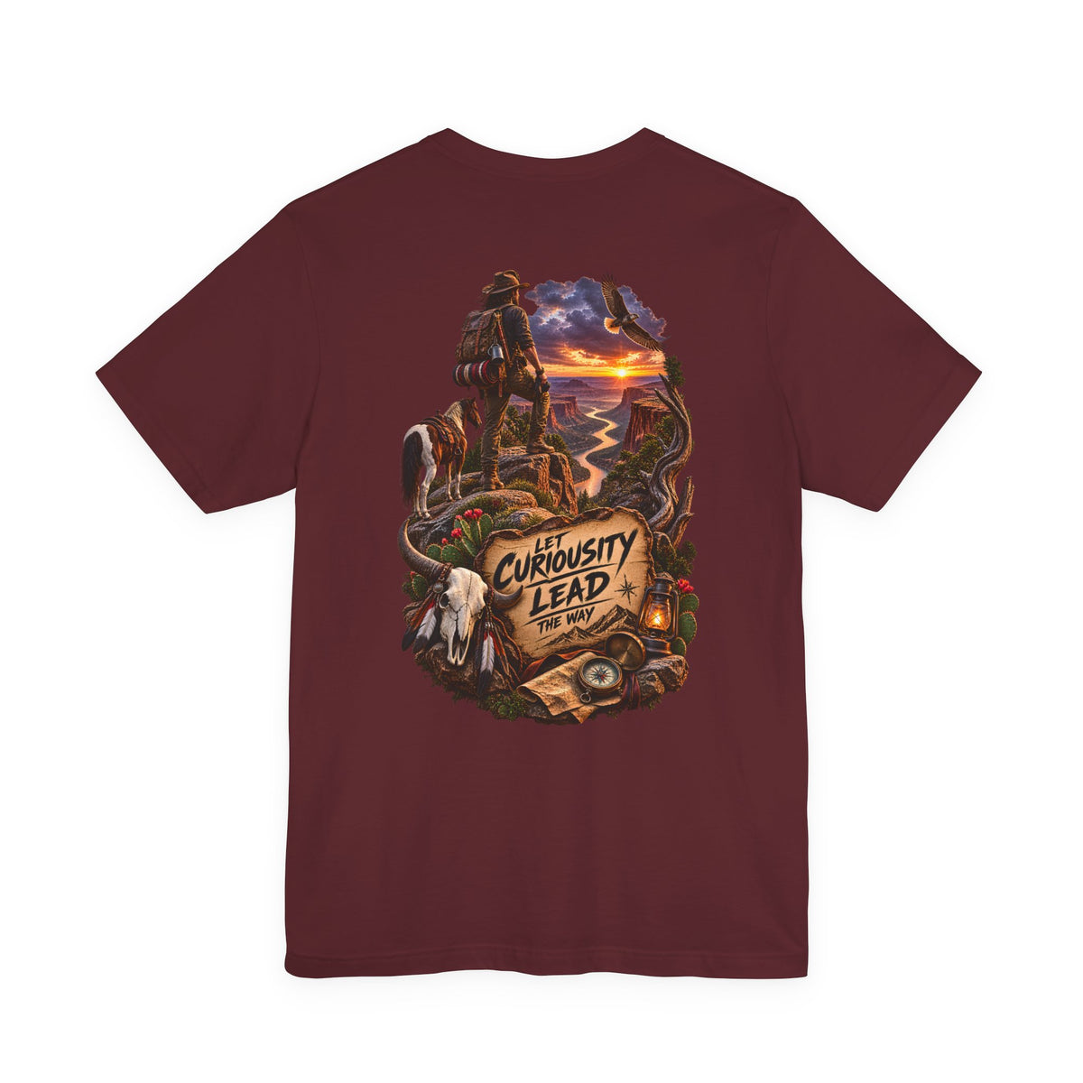 Adventure Graphic Tee — “Let Curiosity Lead the Way” Back Print