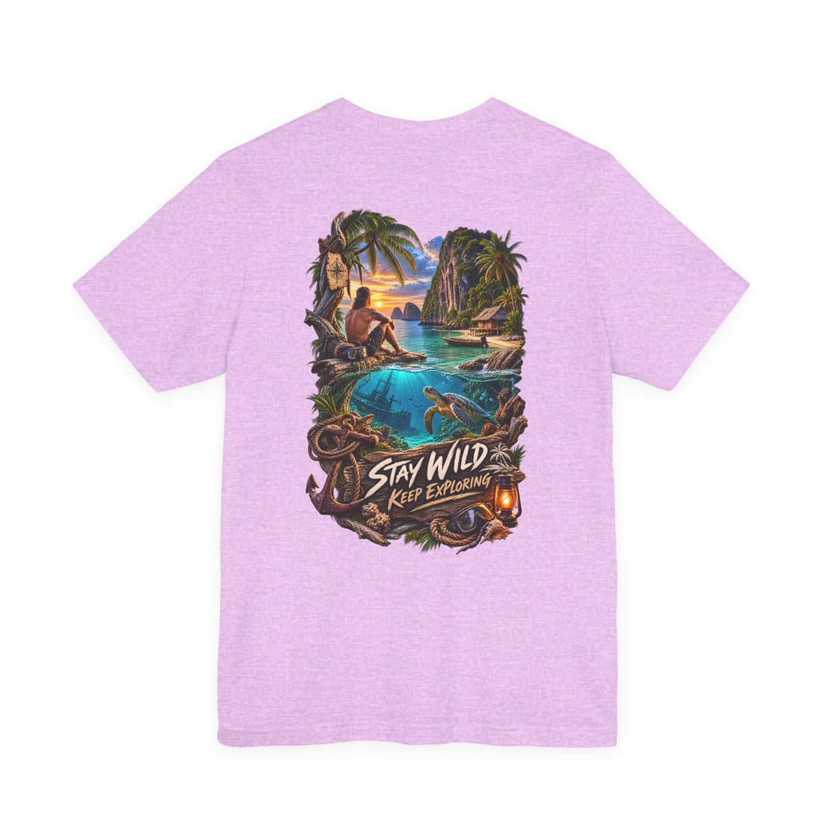 Stay Wild Adventure Tee — Tropical Explorer Graphic T-Shirt