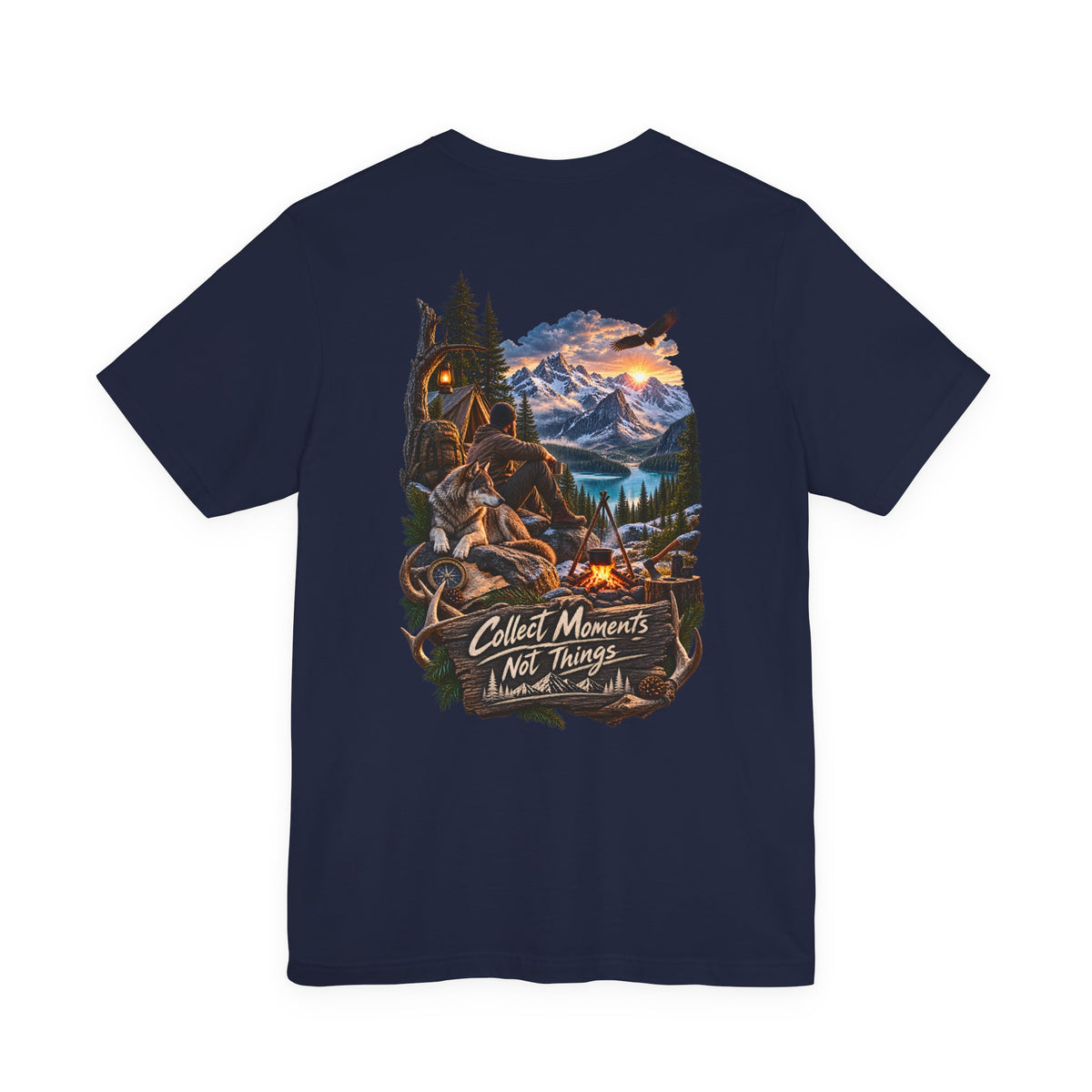 Adventure T-Shirt — "Collect Moments Not Things" Backprint