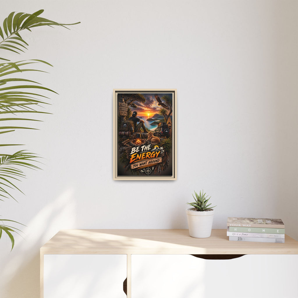 Be The Energy You Want Around - Framed Matte Canvas Wall Art
