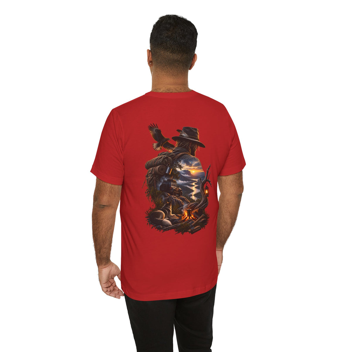 Western Campfire T-Shirt — Cowboy Silhouette Sunset Graphic