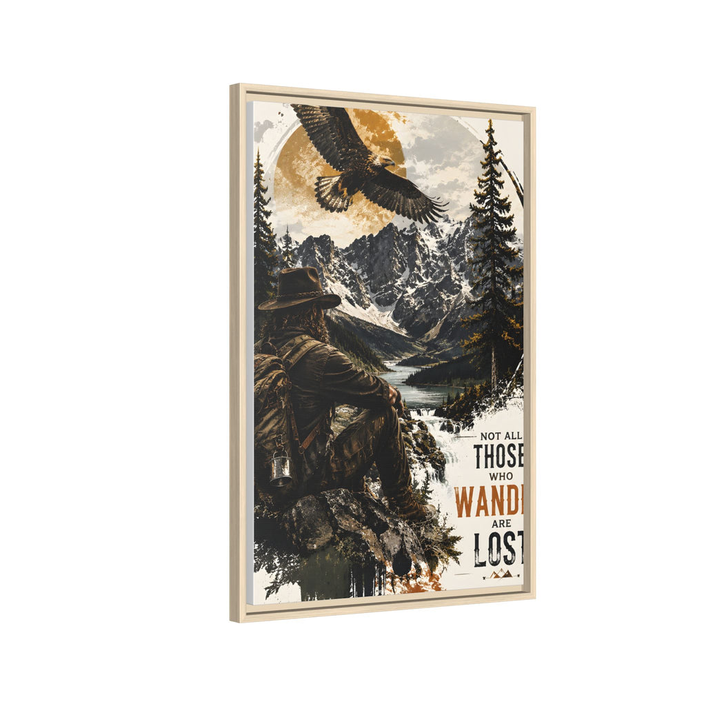 Wander Not Lost Eagle Mountain Canvas Print — Framed Matte Wall Art