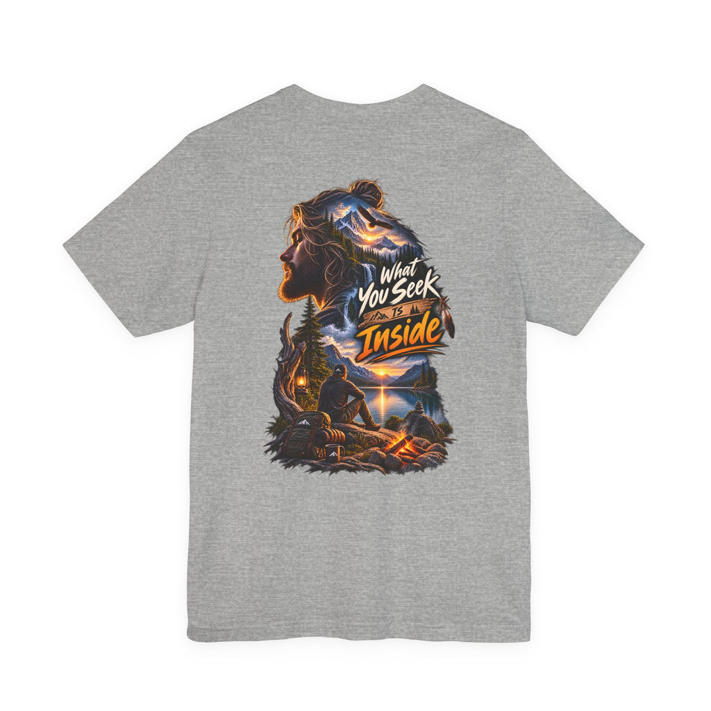 Adventure Graphic Tee — "What You Seek Is Inside" Campfire Design