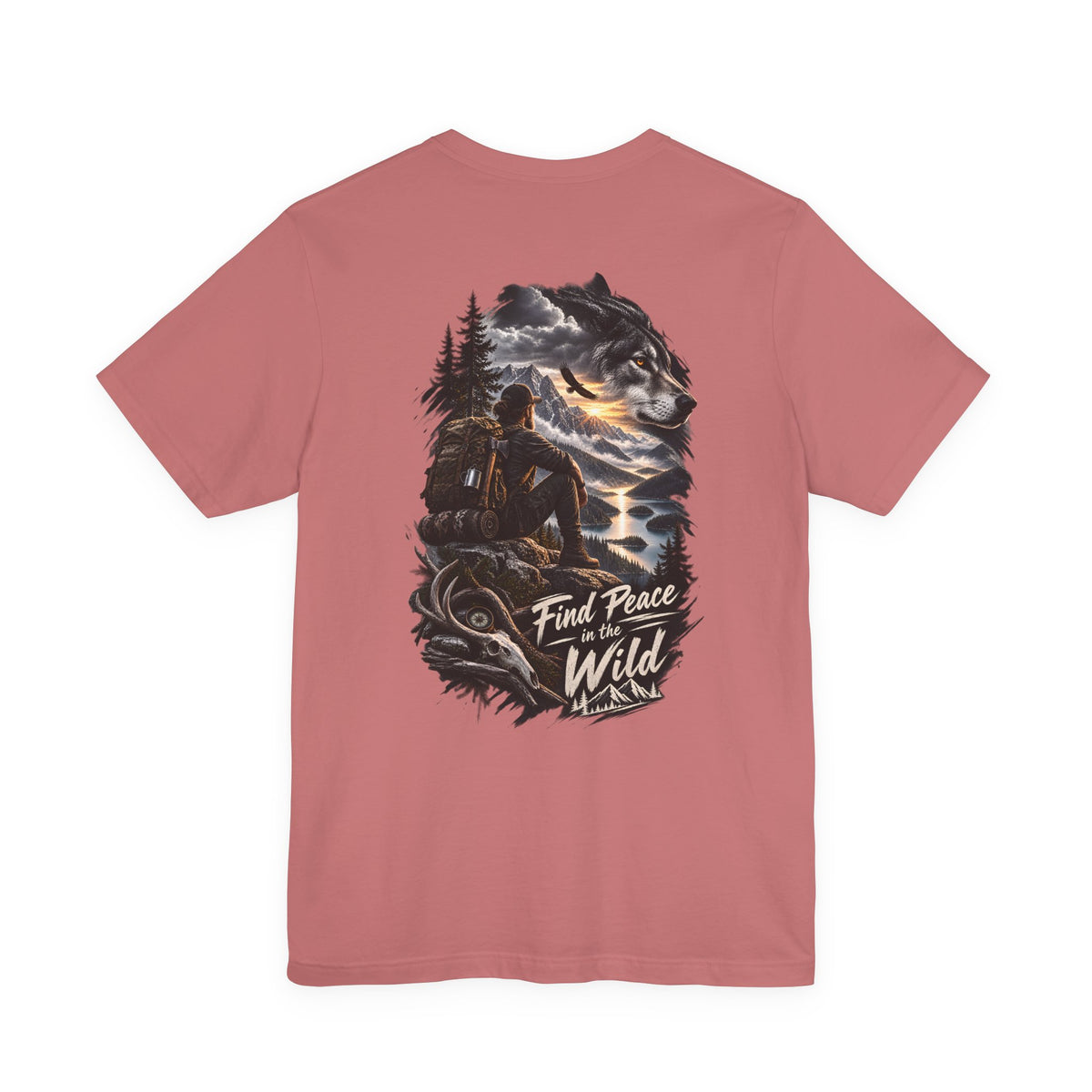 Adventure Tee — "Find Peace in the Wild" Hiking Graphic T-Shirt