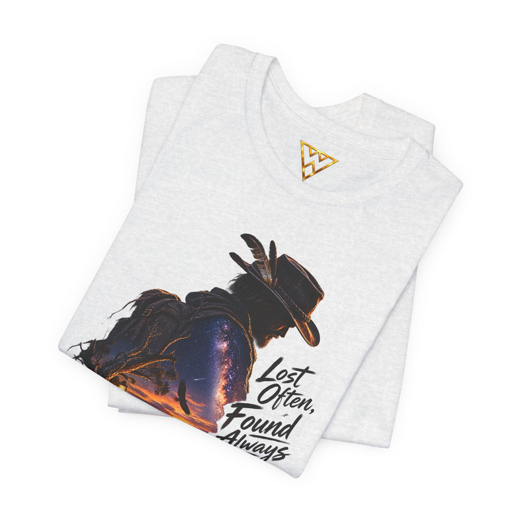 T‑Shirt — Western Sunset Cowboy 'Lost Often, Found Always' Graphic Tee