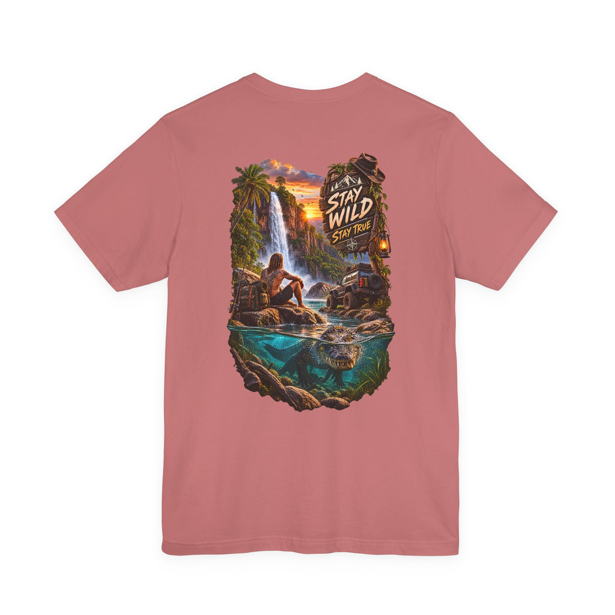 Adventure Graphic Tee — "Stay Wild" Waterfall Outdoor T-Shirt