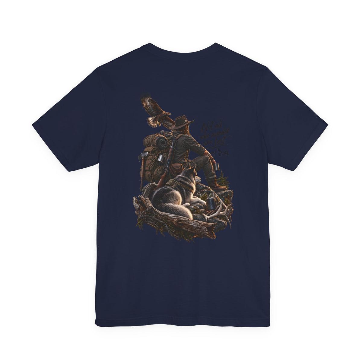 Western Adventure Graphic Tee — "Not all who wander are lost" Back Print