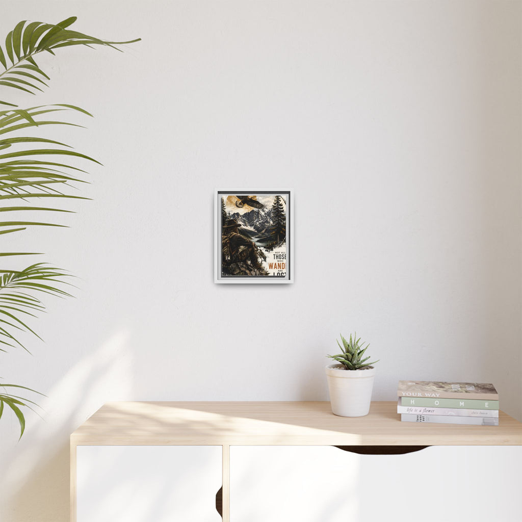 Wander Not Lost Eagle Mountain Canvas Print — Framed Matte Wall Art