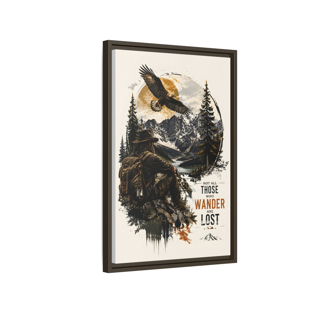 Toile encadrée « Wanderer Hiking » — Décoration murale « Not All Those Who Wander Are Lost »