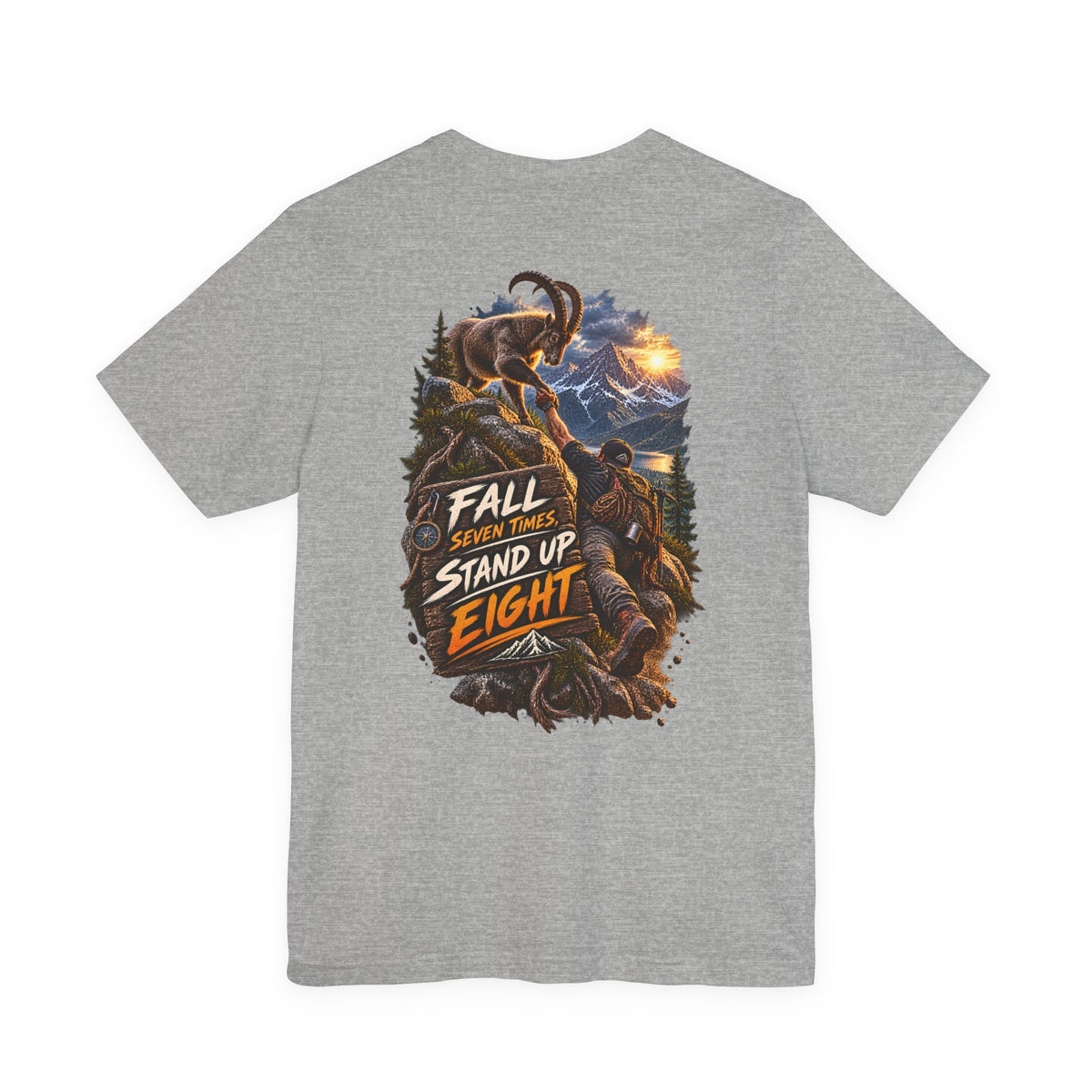 Mammoth Climber Tee — "Fall Seven Times, Stand Up Eight" Inspirational Outdoor T-Shirt