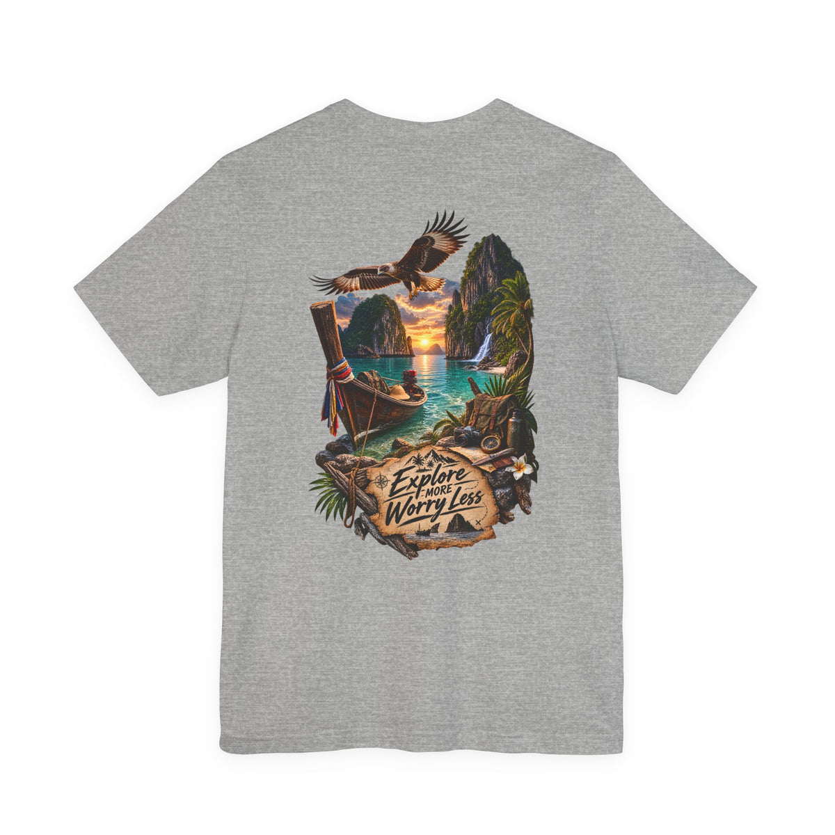 Explore More Scenic Tee — "Explore Worry Less" Travel Graphic T-Shirt