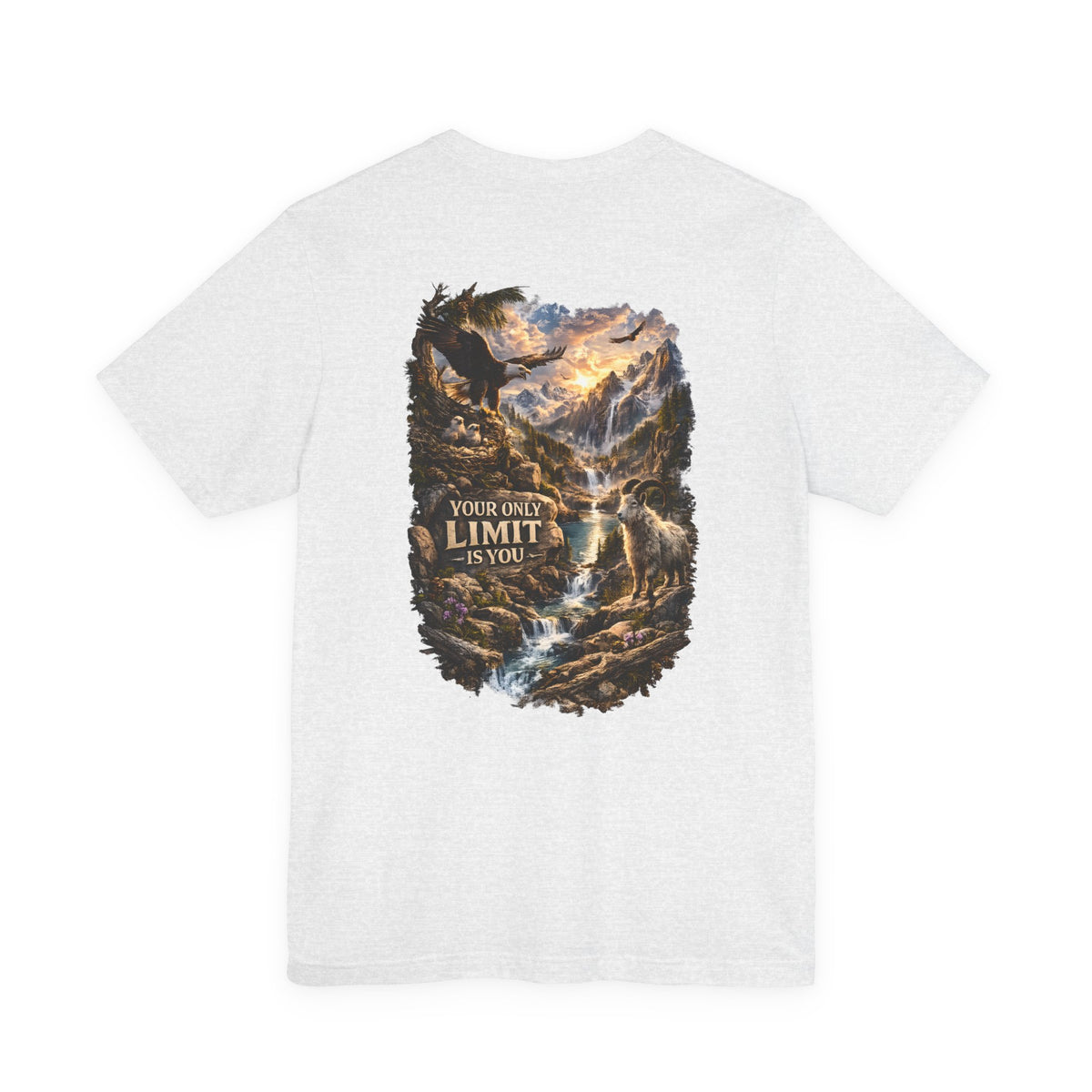 Inspirational Eagle Nature Tee - "Your Only Limit is You" Back Print