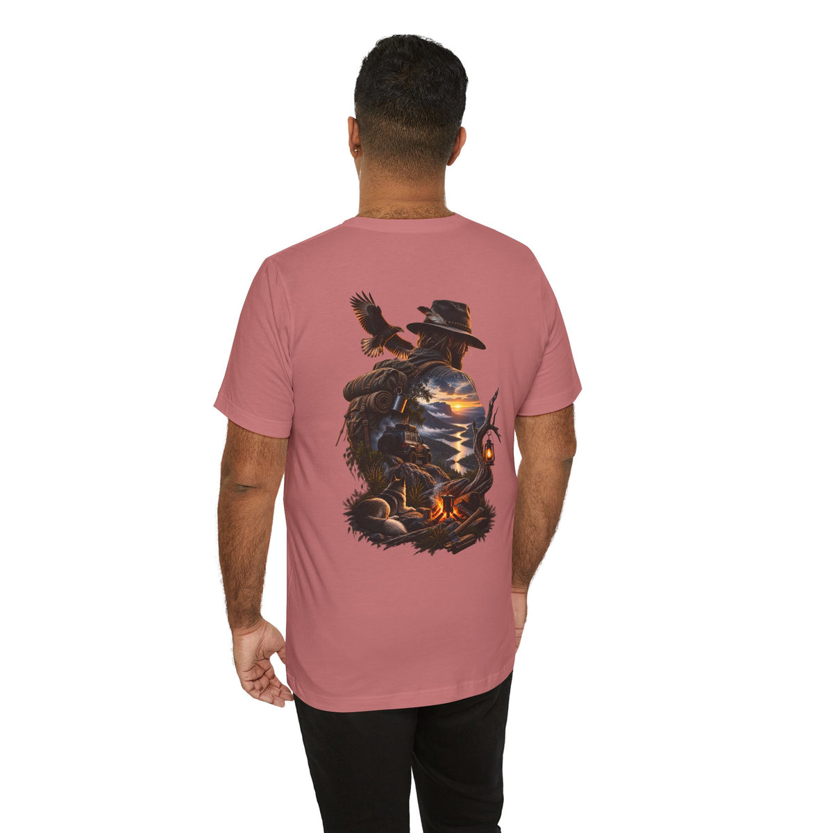 Western Campfire T-Shirt — Cowboy Silhouette Sunset Graphic