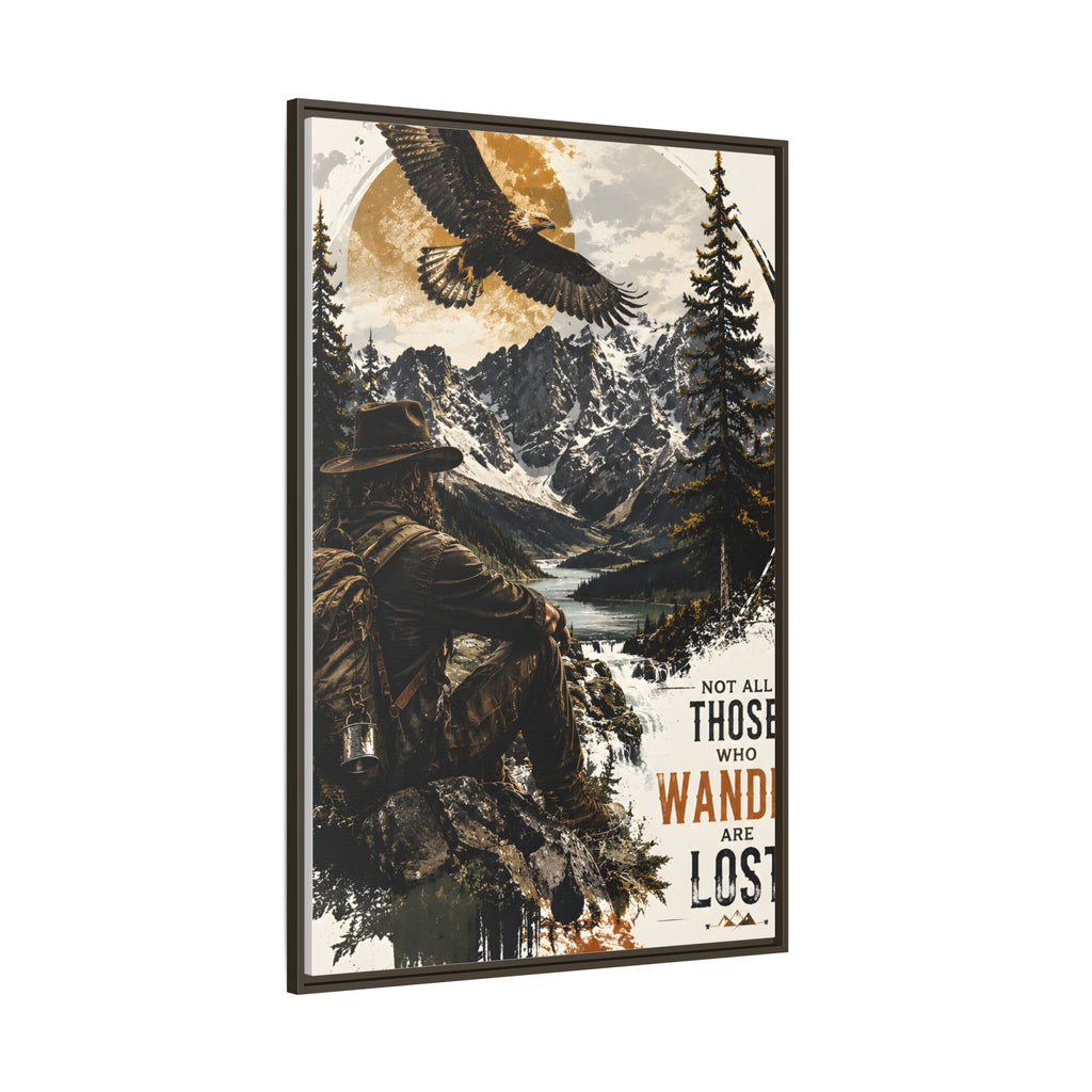 Wander Not Lost Eagle Mountain Canvas Print — Framed Matte Wall Art