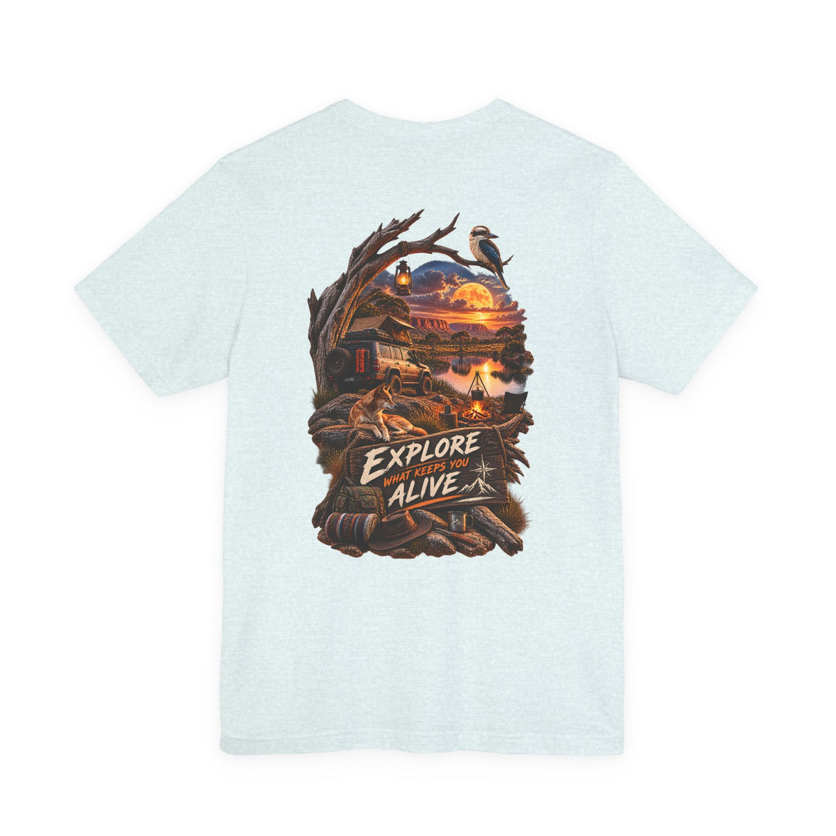 Explore Alive Adventure T-Shirt — Outdoor Camping Sunset Graphic Tee