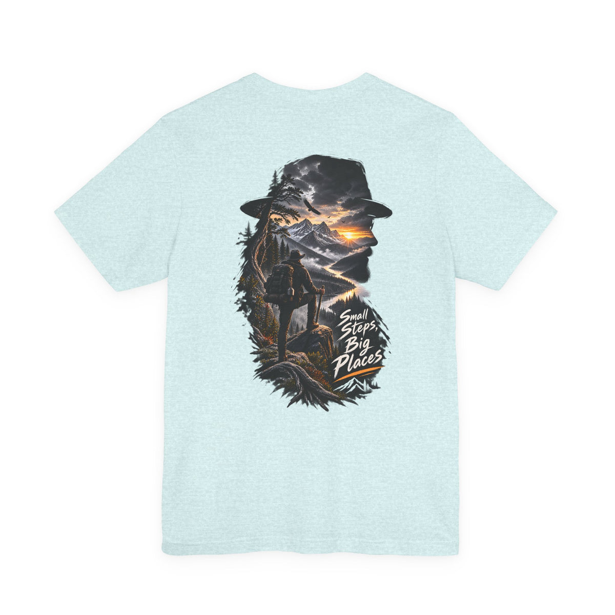 Adventure Hiker Tee — 'Small Steps, Big Places' Mountain Silhouette