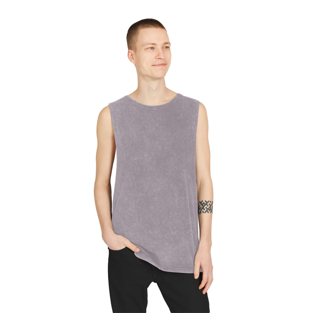 Wild Vecman logo - Compass Tank Top — Vintage Stonewash Adventure Graphic
