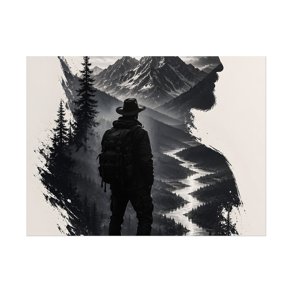 Affiche encadrée silhouette aventure