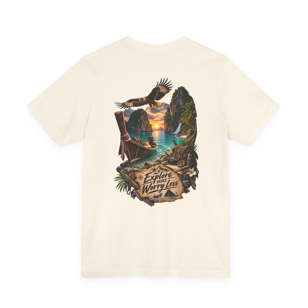 T-shirt Explore More Scenic — T-shirt à motif de voyage « Explore Worry Less »