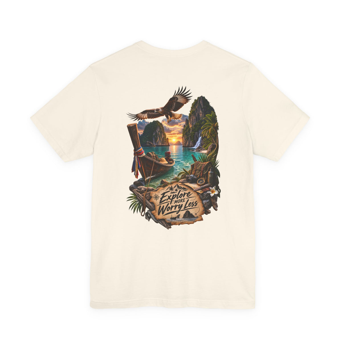 Explore More Scenic Tee — "Explore Worry Less" Travel Graphic T-Shirt
