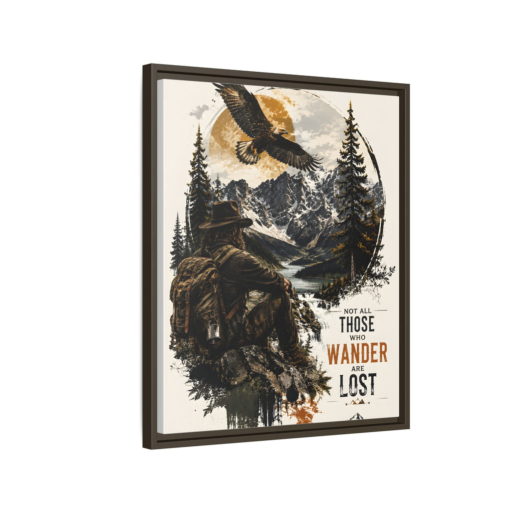 Toile encadrée « Wanderer Hiking » — Décoration murale « Not All Those Who Wander Are Lost »