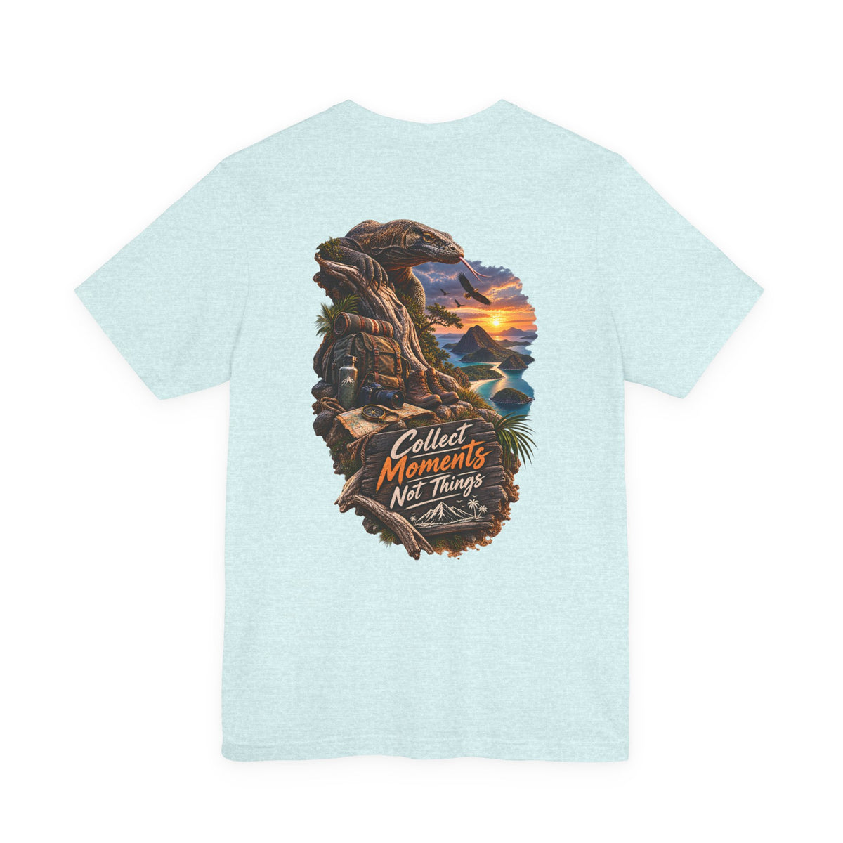 Collect Moments Not Things T‑Shirt — Adventure Sunset Landscape Tee