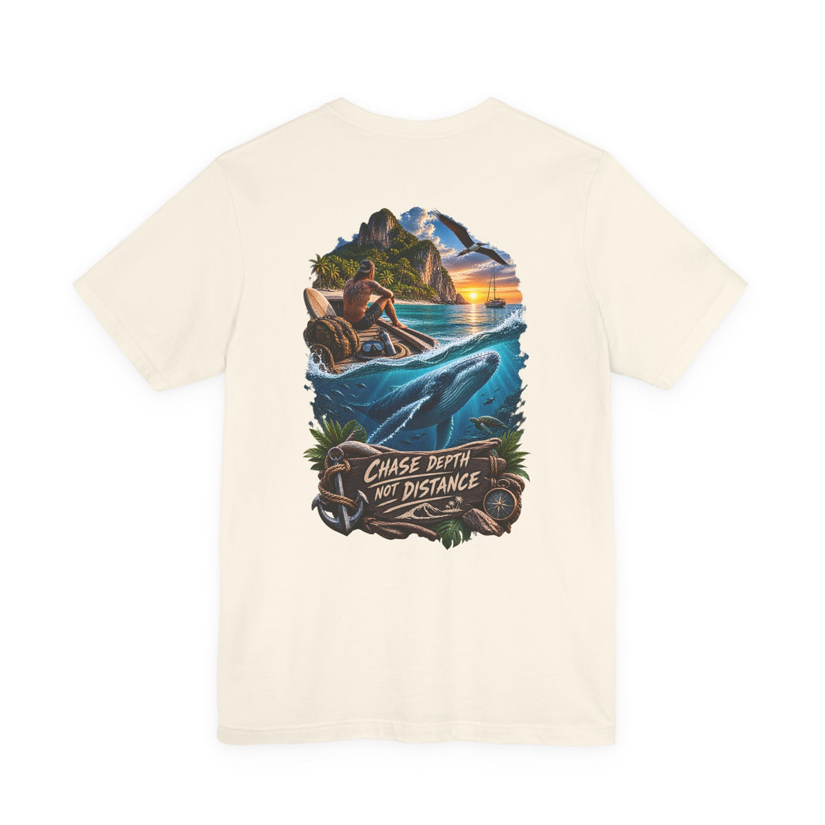 T-Shirt — 'Chase Depth Not Distance' Ocean Whale Adventure Tee