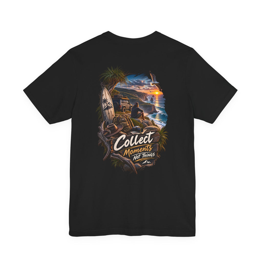 T-Shirt — "Collect Moments Not Things" Beach Sunset Graphic Tee