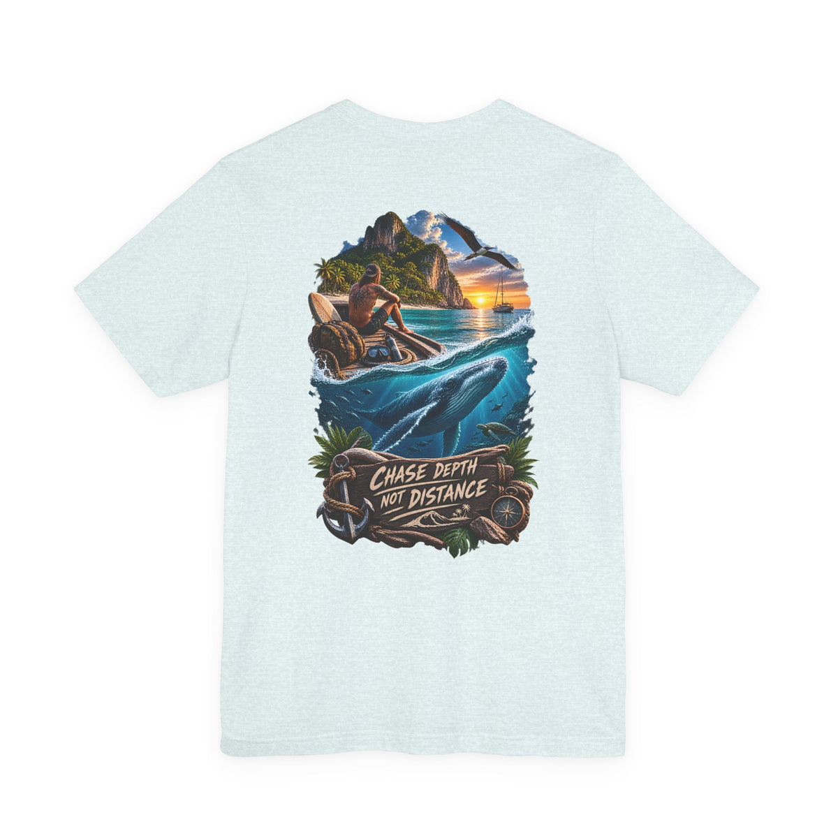 T-Shirt — 'Chase Depth Not Distance' Ocean Whale Adventure Tee