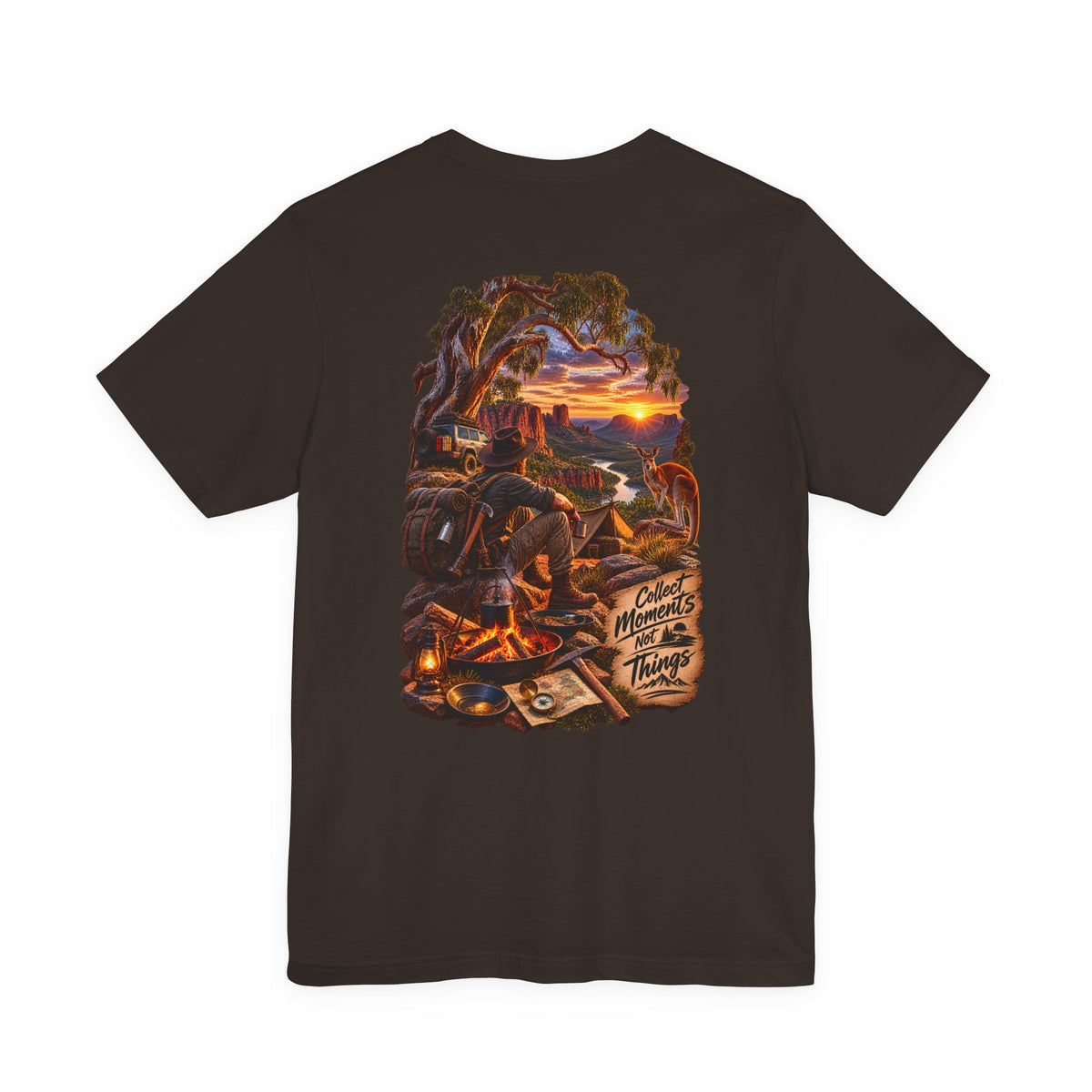 Adventure Campfire Tee — "Collect Memories Not Things" Graphic T-Shirt
