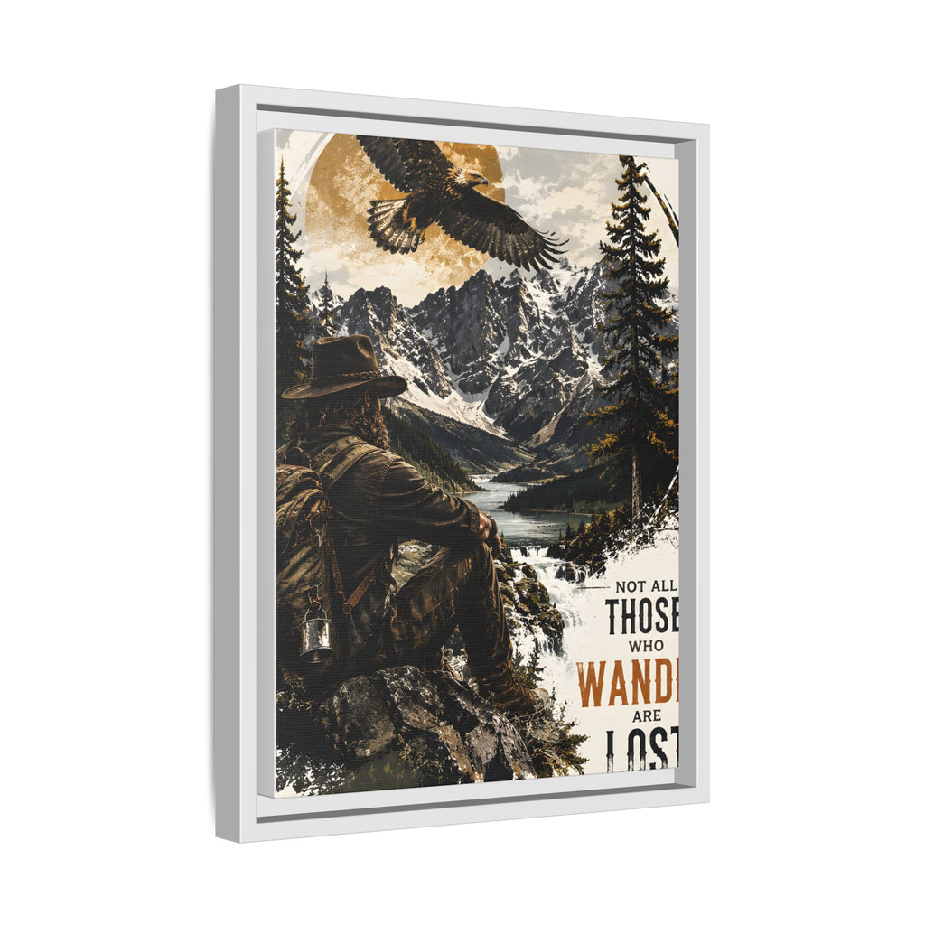 Wander Not Lost Eagle Mountain Canvas Print — Framed Matte Wall Art