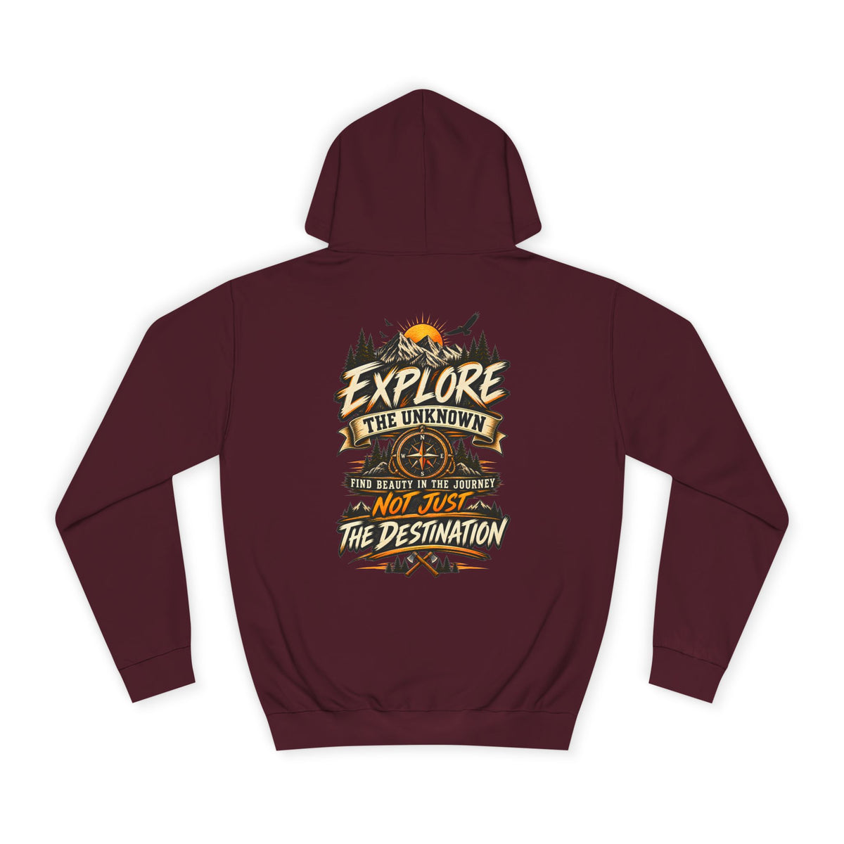 Explore The Unknown Hoodie — Adventure Graphic College Pullover