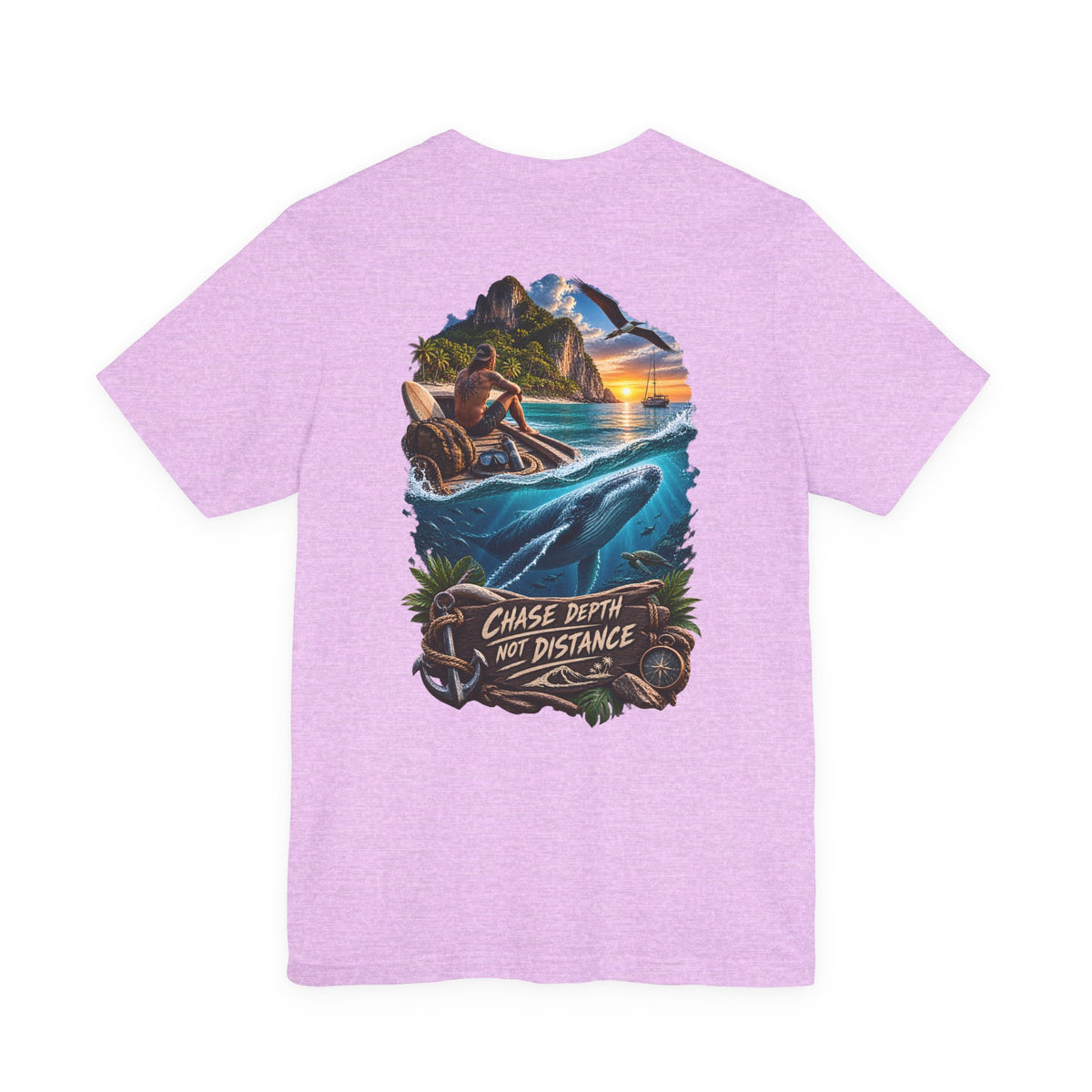 T-Shirt — 'Chase Depth Not Distance' Ocean Whale Adventure Tee