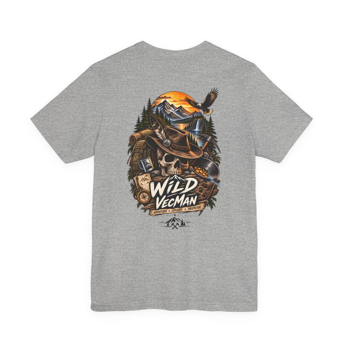 Wild VecMan Adventure T-Shirt — Outdoorsy Mountain Wildlife Graphic Tee