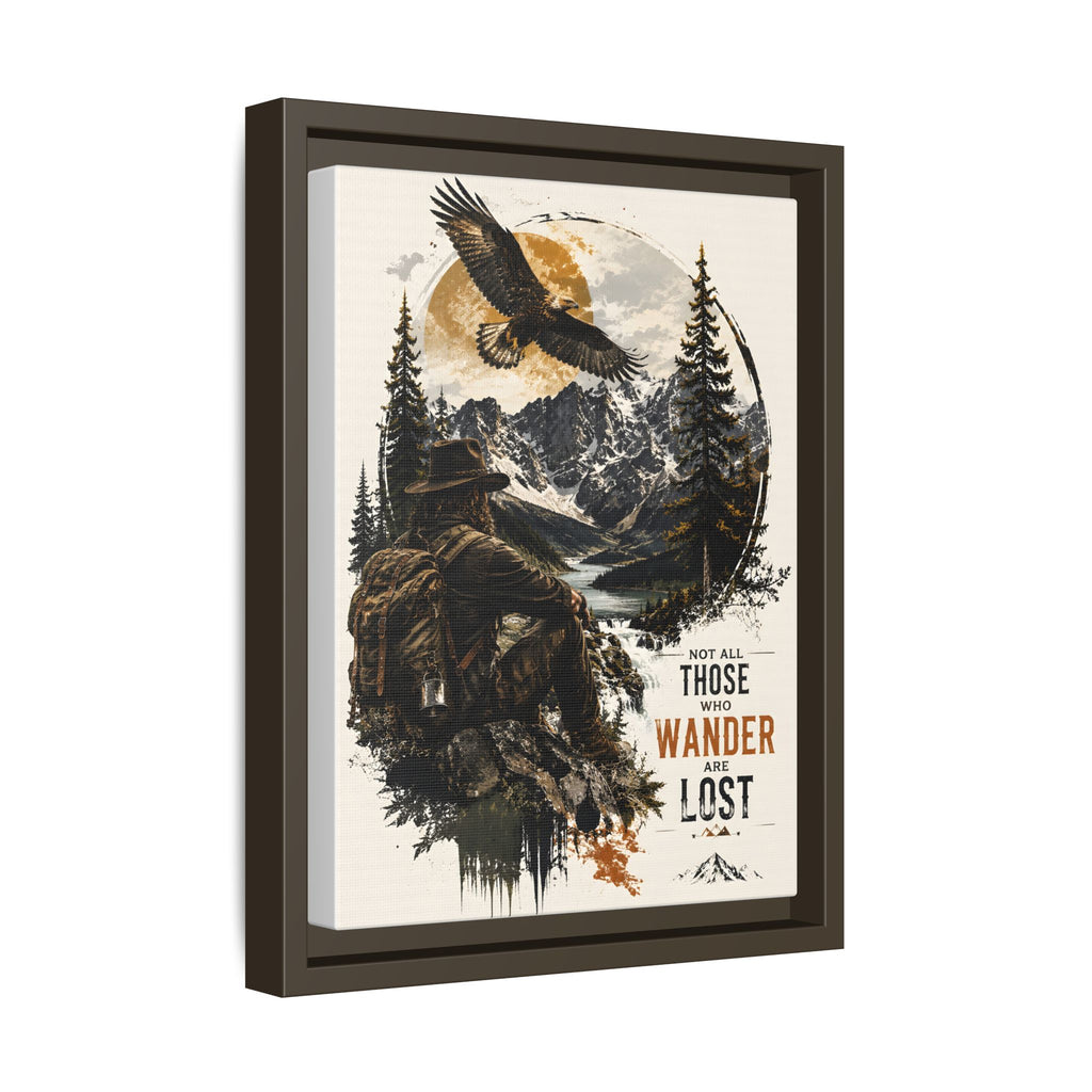 Toile encadrée « Wanderer Hiking » — Décoration murale « Not All Those Who Wander Are Lost »