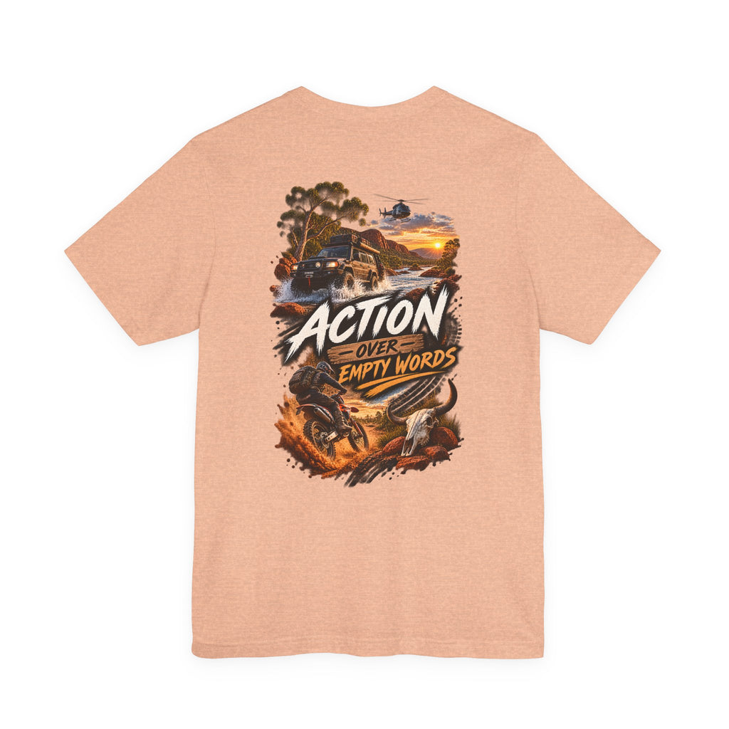 T-shirt « Action Over Empty Words » - T-shirt graphique style militaire et aventure