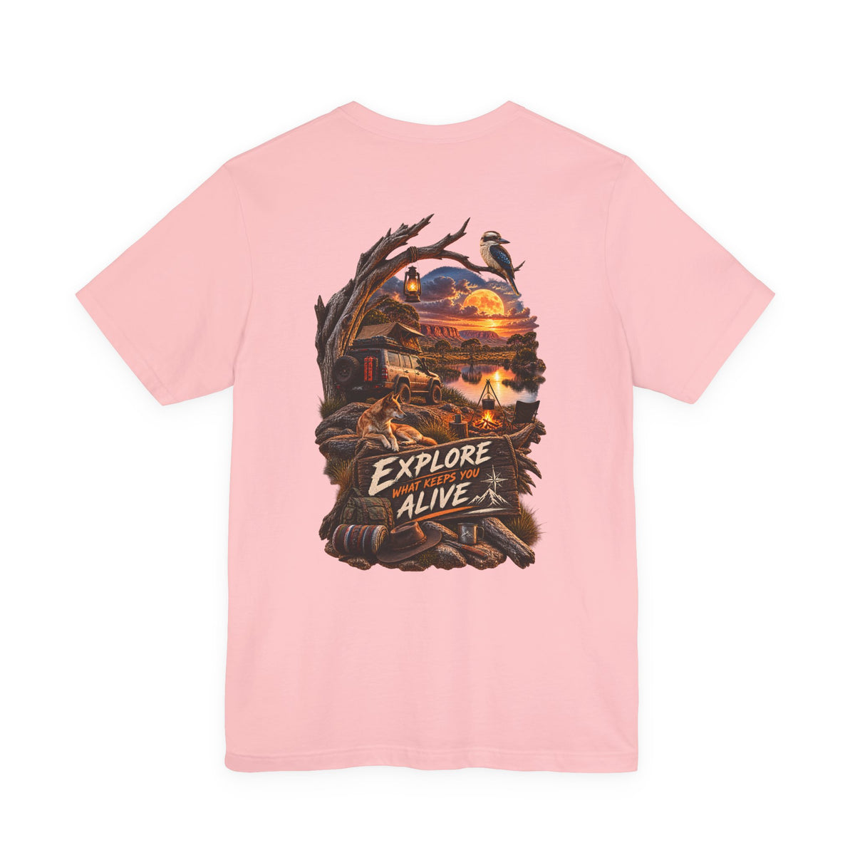 Explore Alive Adventure T-Shirt — Outdoor Camping Sunset Graphic Tee