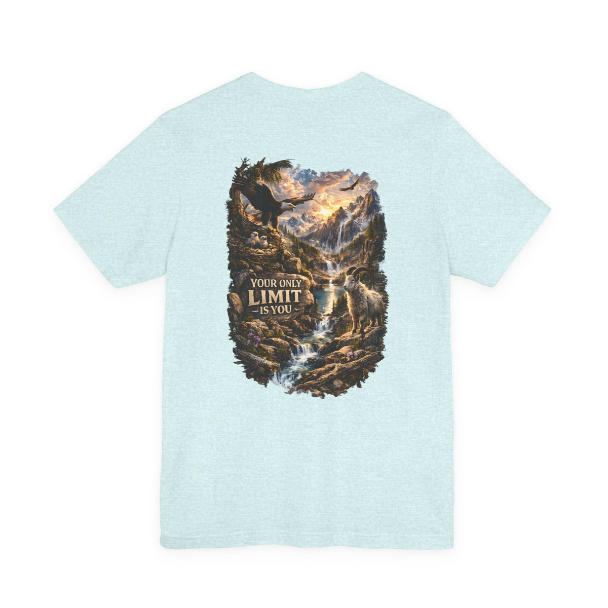 Inspirational Eagle Nature Tee - "Your Only Limit is You" Back Print