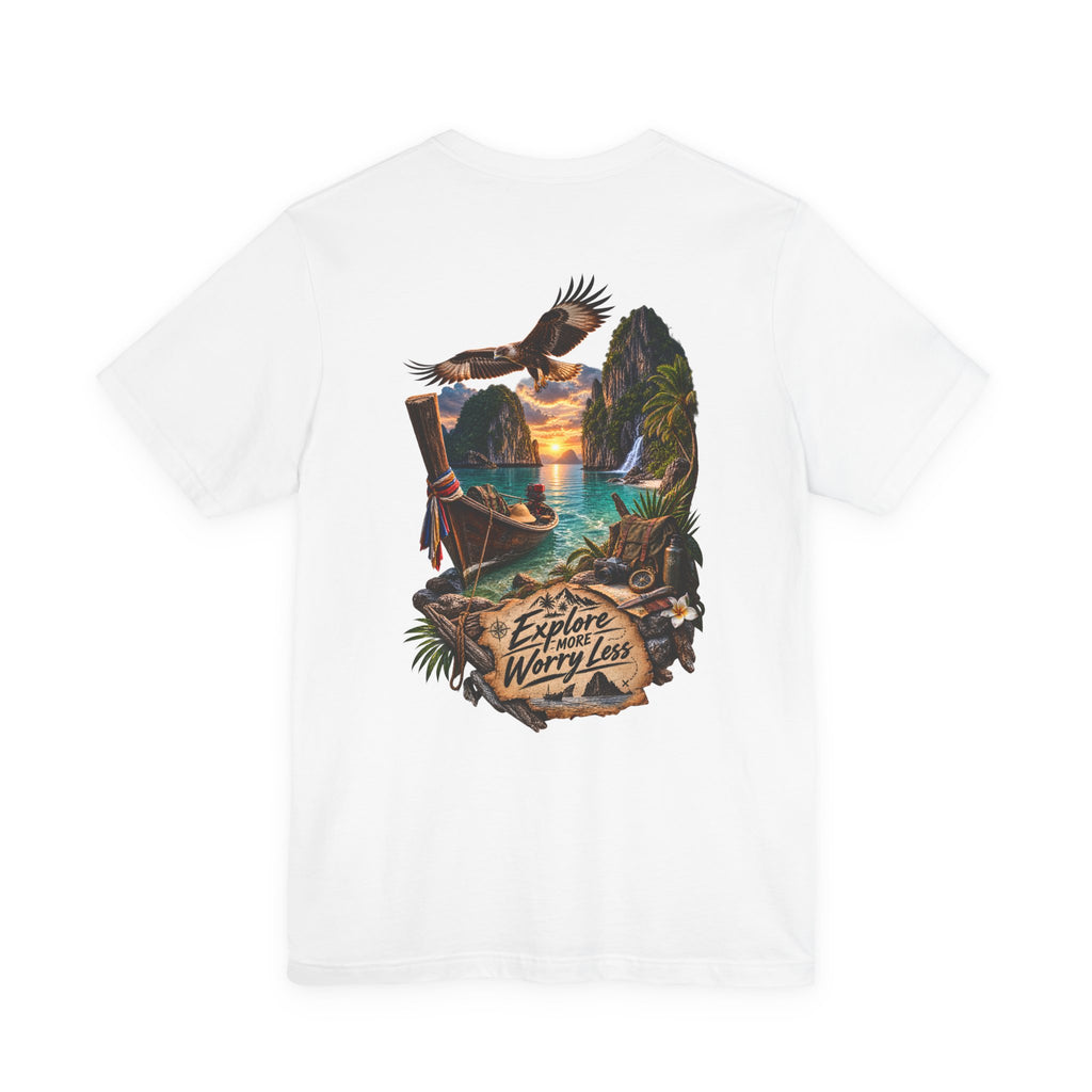 T-shirt Explore More Scenic — T-shirt à motif de voyage « Explore Worry Less »