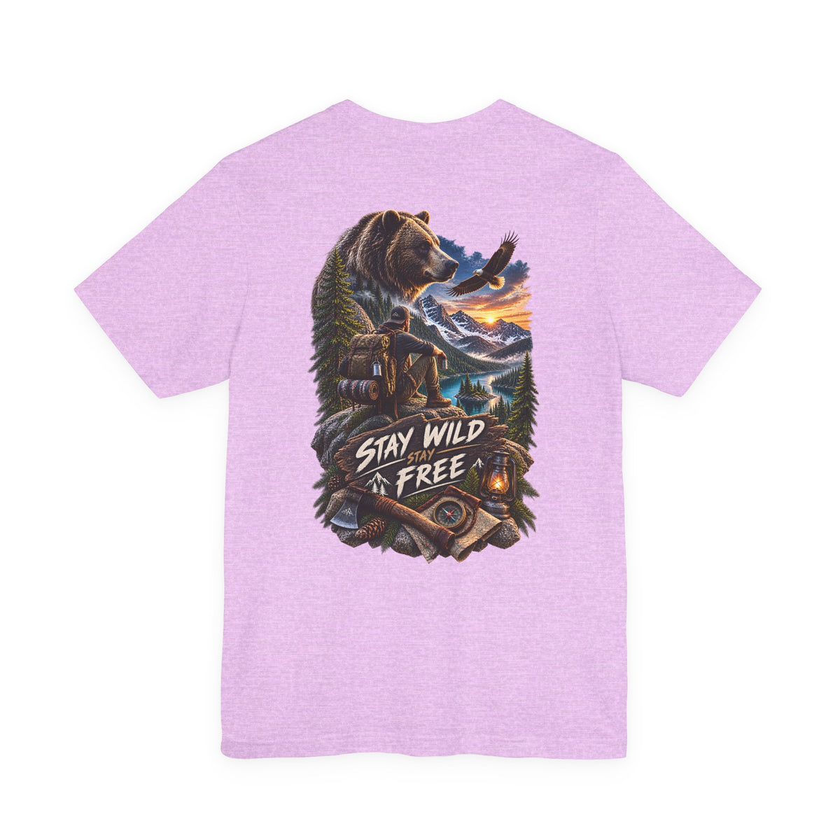 Stay Wild Free Bear T‑Shirt — Outdoor Adventure Graphic Tee