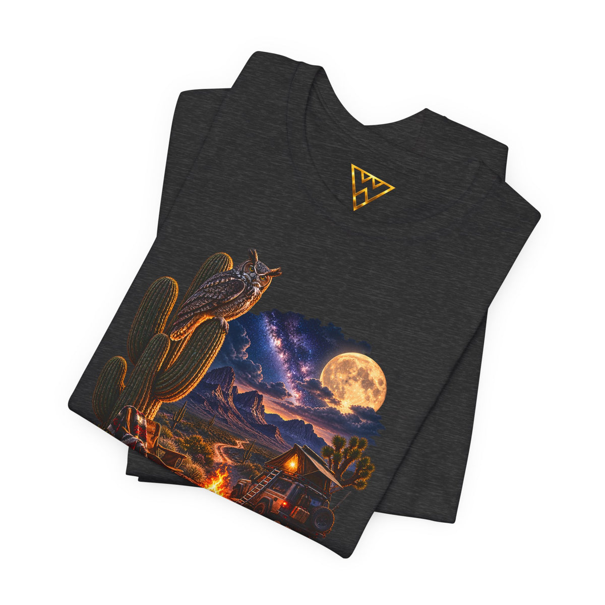Campfire Desert Graphic Tee — "Seek What Sets Your Soul Alive"