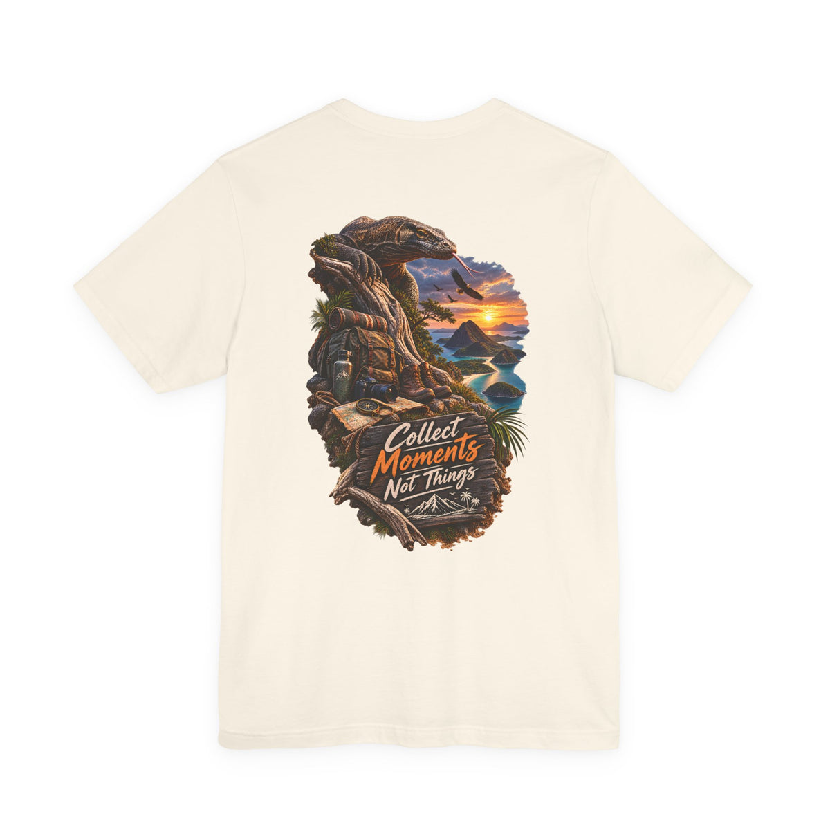 Collect Moments Not Things T‑Shirt — Adventure Sunset Landscape Tee
