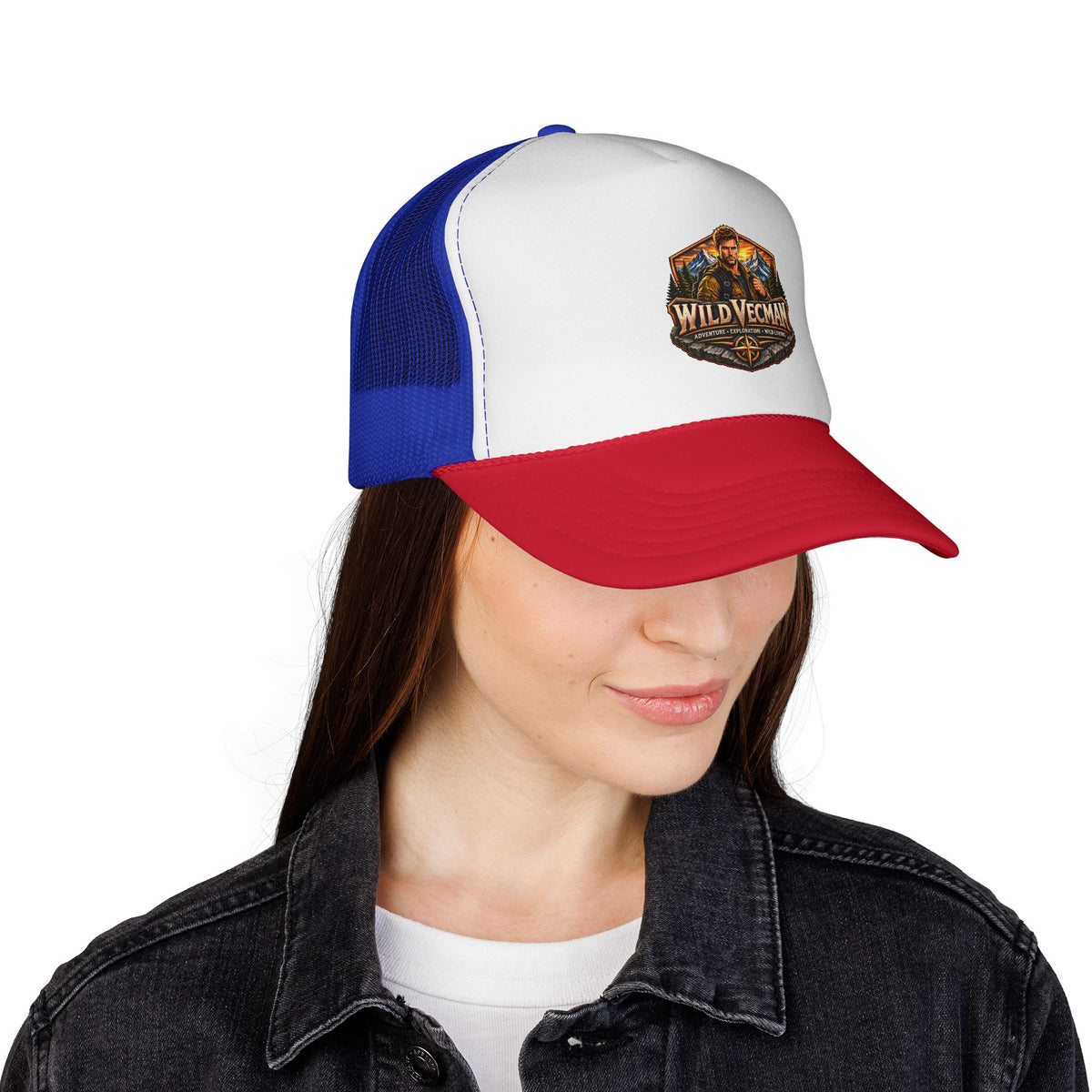 Wild Vecman Trucker Cap — Retro Outdoor Adventure Mesh Hat