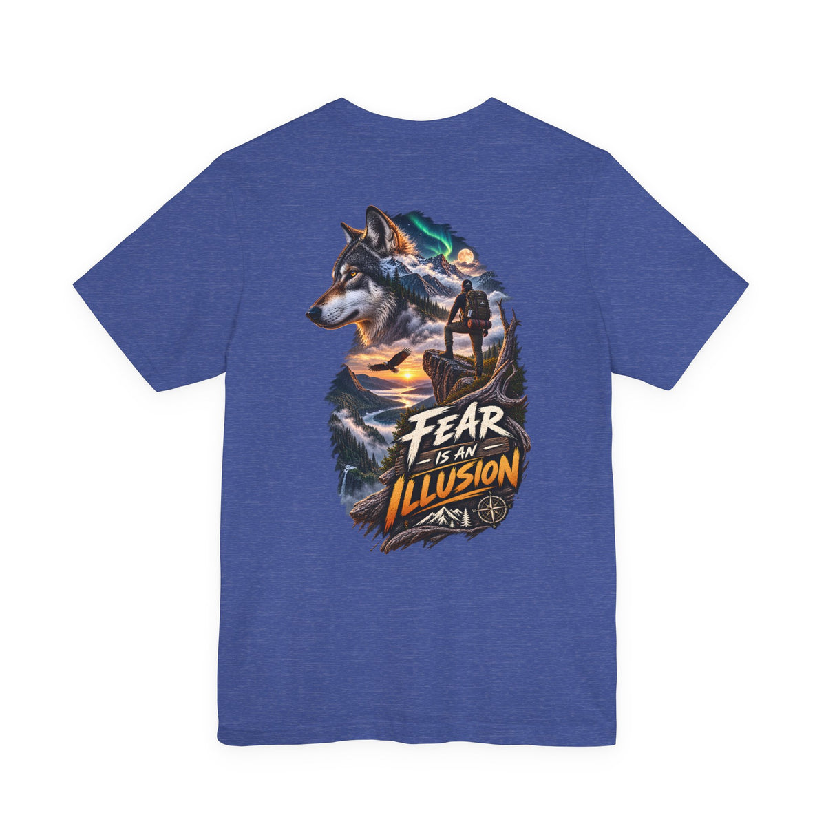 Fear Is an Illusion Wolf T-Shirt — Motivational Nature Graphic Tee