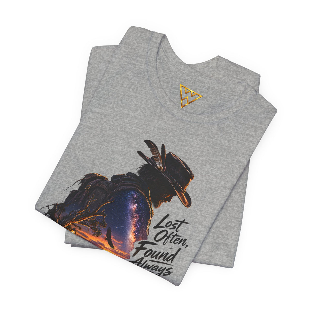 T‑Shirt — Western Sunset Cowboy 'Lost Often, Found Always' Graphic Tee