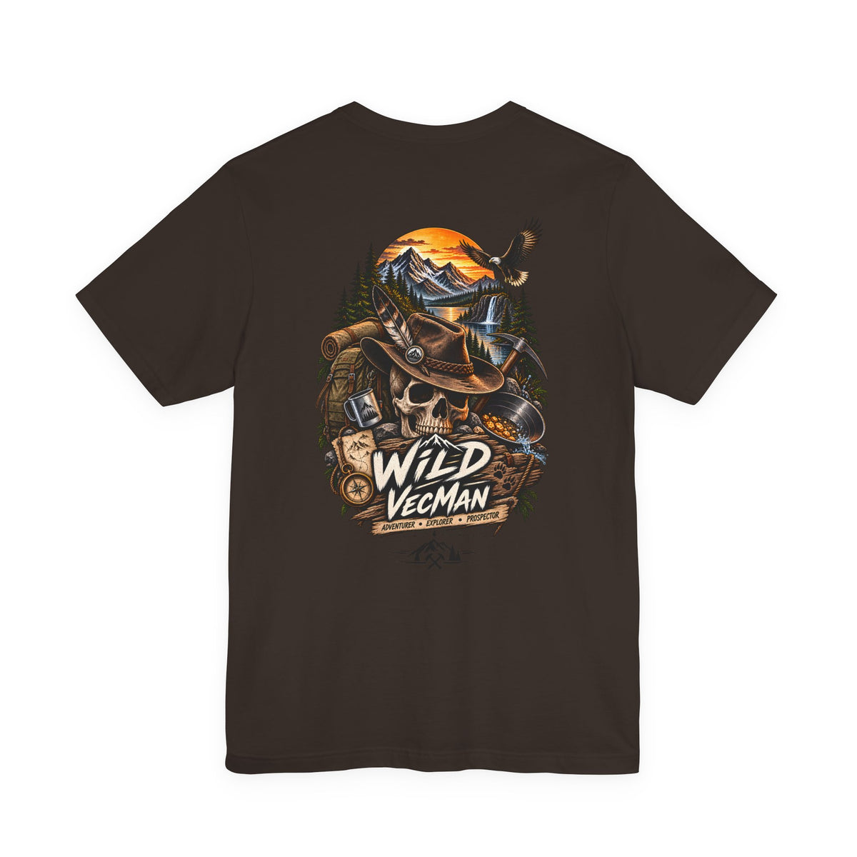 Wild VecMan Adventure T-Shirt — Outdoorsy Mountain Wildlife Graphic Tee