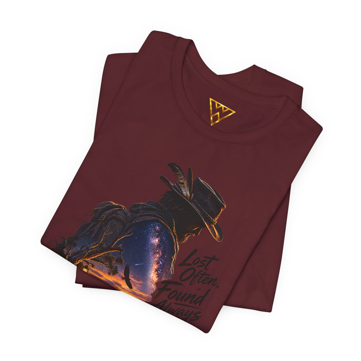 T‑Shirt — Western Sunset Cowboy 'Lost Often, Found Always' Graphic Tee