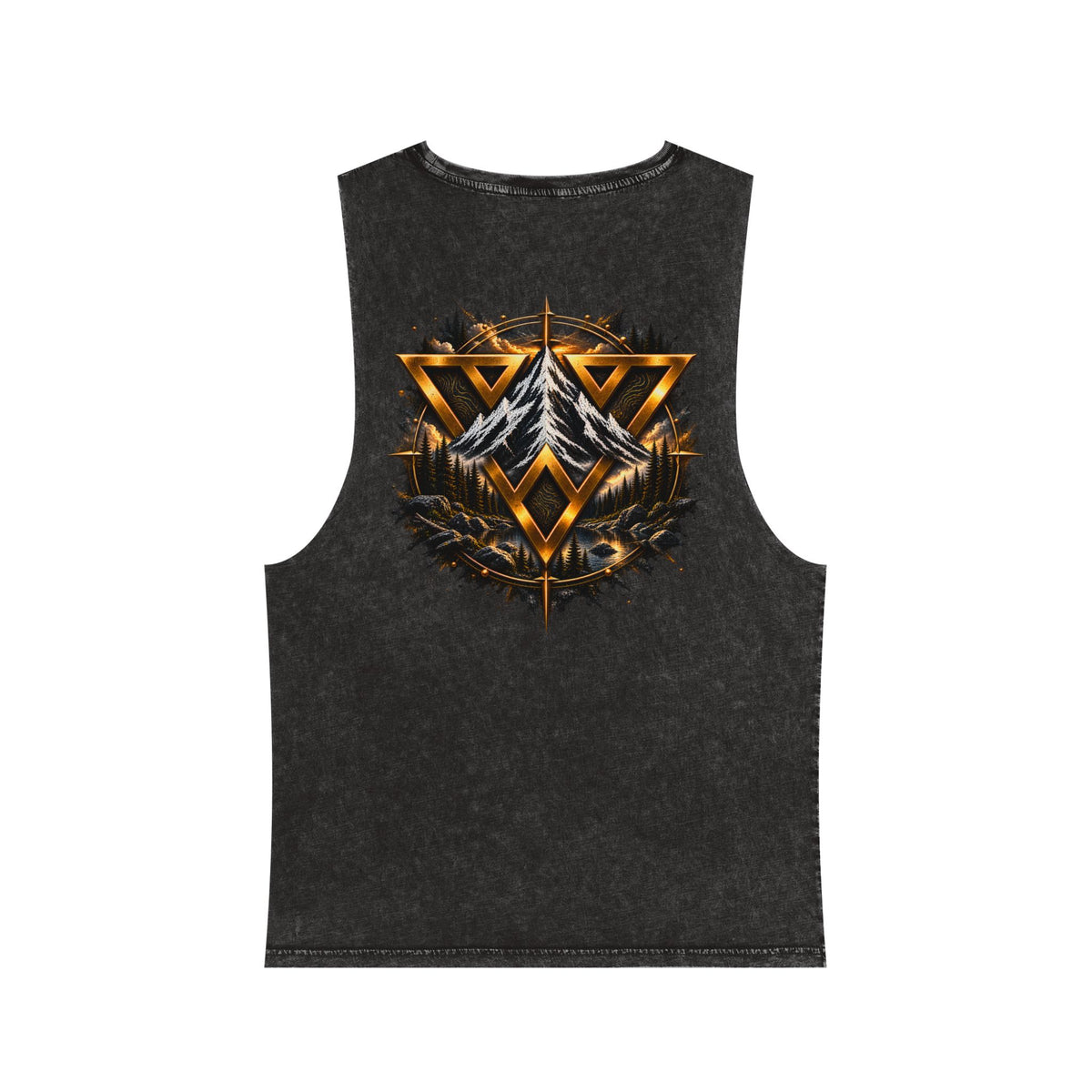 Wild Vecman logo - Compass Tank Top — Vintage Stonewash Adventure Graphic